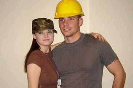 SGT Caleb P. Christopher 3 Caleb dressed up as "Bob the Builder" while his fiancee Rebecca <br> dressed up as "G.I. Jane" for Halloween 2005.