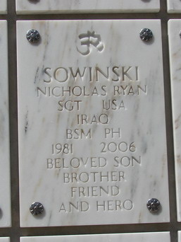SGT Nicholas R. Sowinski 3 SGT Nicholas R. Sowinski 3